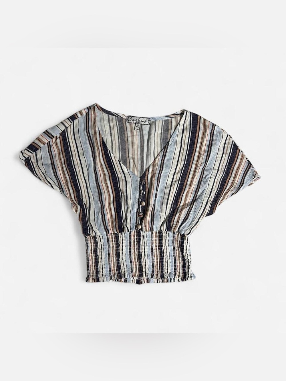 Almost Famous blouse with vertical stripes